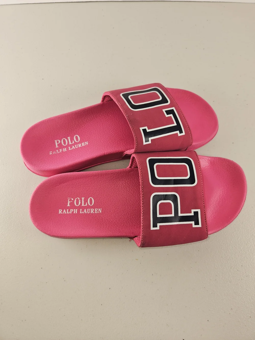 Youth Polo Ralph Lauren Slides Size 4 Hot Pink See Pictures Pre-loved